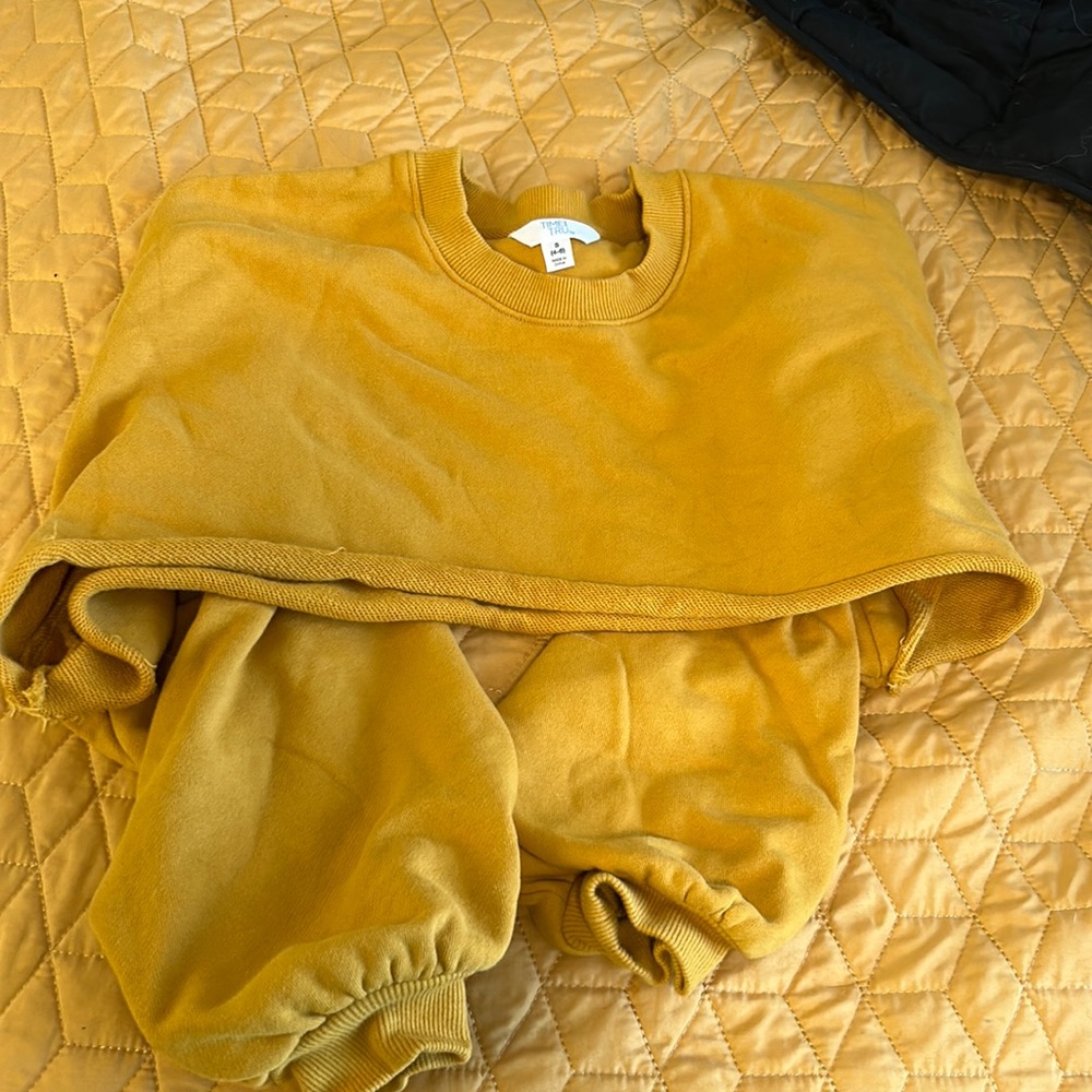 Small Time and Tru Yellow Cropped Sweatshirt